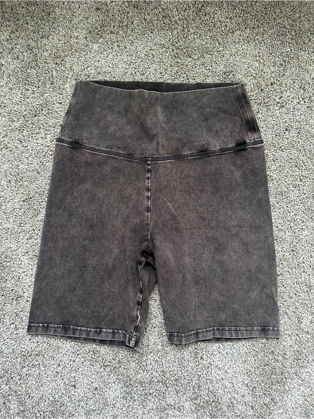 High-Waist Washed Women's Bike Shorts
